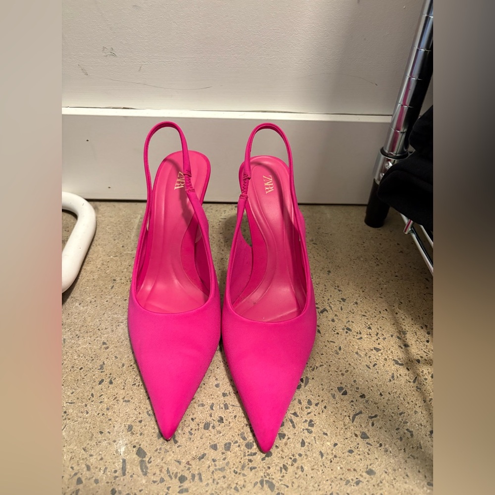 Zara Fuchsia Slingback Heels